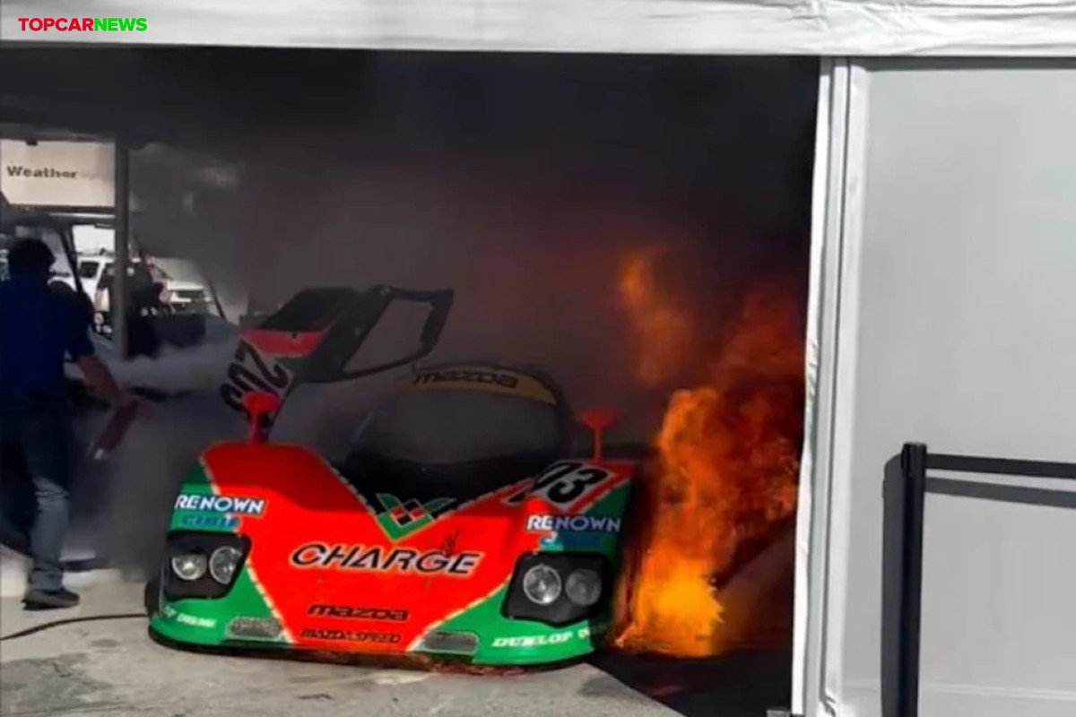 One of Mazda's Iconic 4-Rotor Race Cars Apparently Caught Fire at Laguna Seca