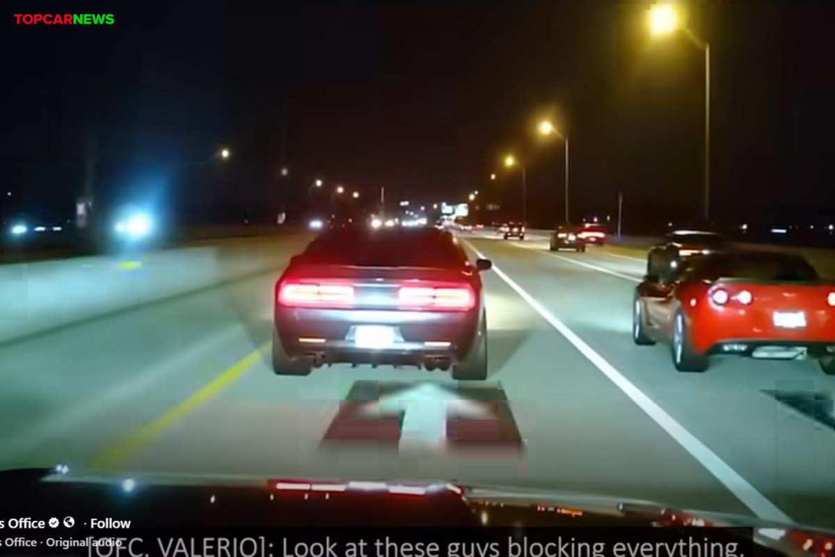 Dodge Challenger, Chevy Corvette Reportedly Hit 120 MPH in Highway Race, But Cops Had a Front-Row Seat