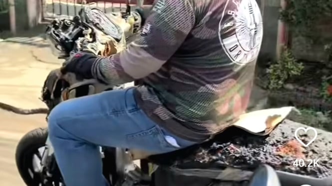 Viral Skuter Matik Ini Masih Bisa Berjalan Meski Bodi Nyaris Terbakar Hangus