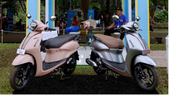 Yamaha, Penampilan Unik Yamaha Grand Filano Hybrid di Bogor