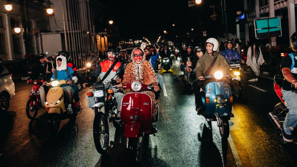Ada Ritual Motoran Bertema Horor di Bandung