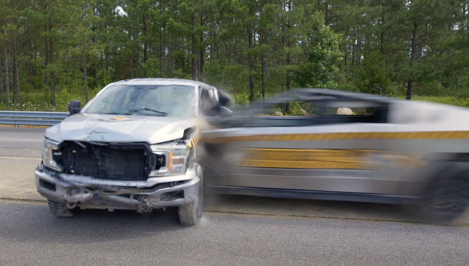 This Is All That’s Left Of A Ford F-150 After A Cybertruck T-Boned It At 111 MPH