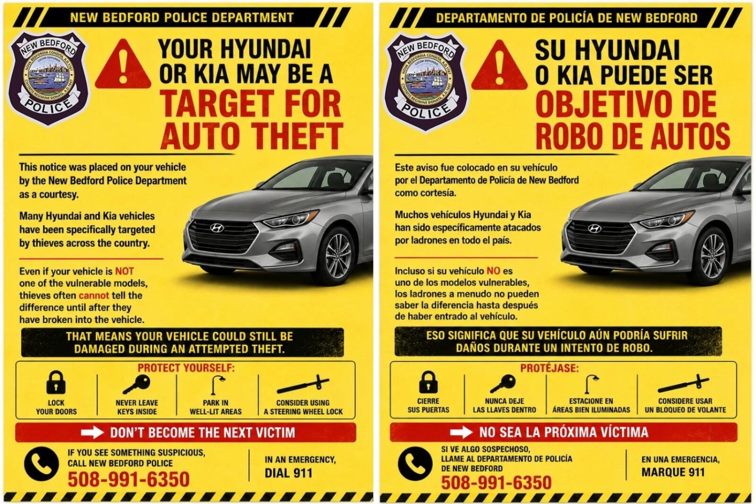 Police Are Slipping Warning Cards Under Hyundai And Kia Wipers Again