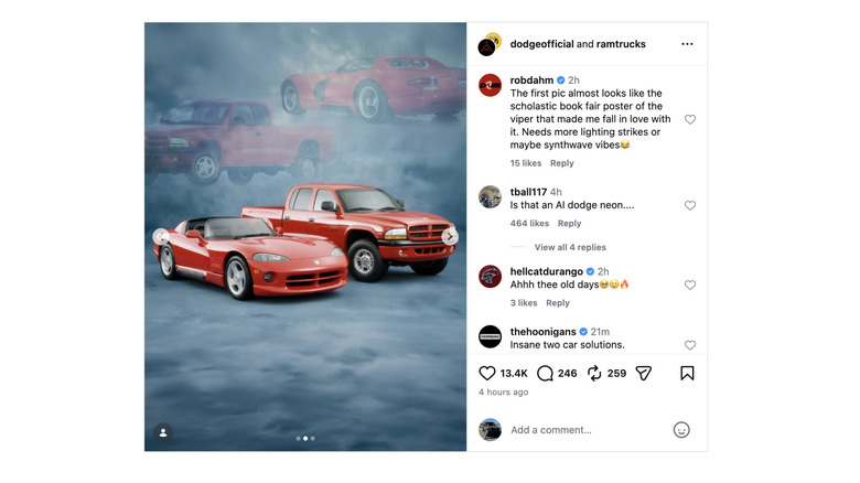 Dodge Posts AI Slop Of Its Own Cars, Doesn't Notice It Messed Up The Most Beloved Ones