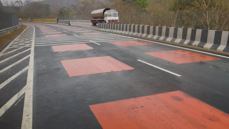 This Striped Road Design Helps India Slow Traffic And Protect Wildlife