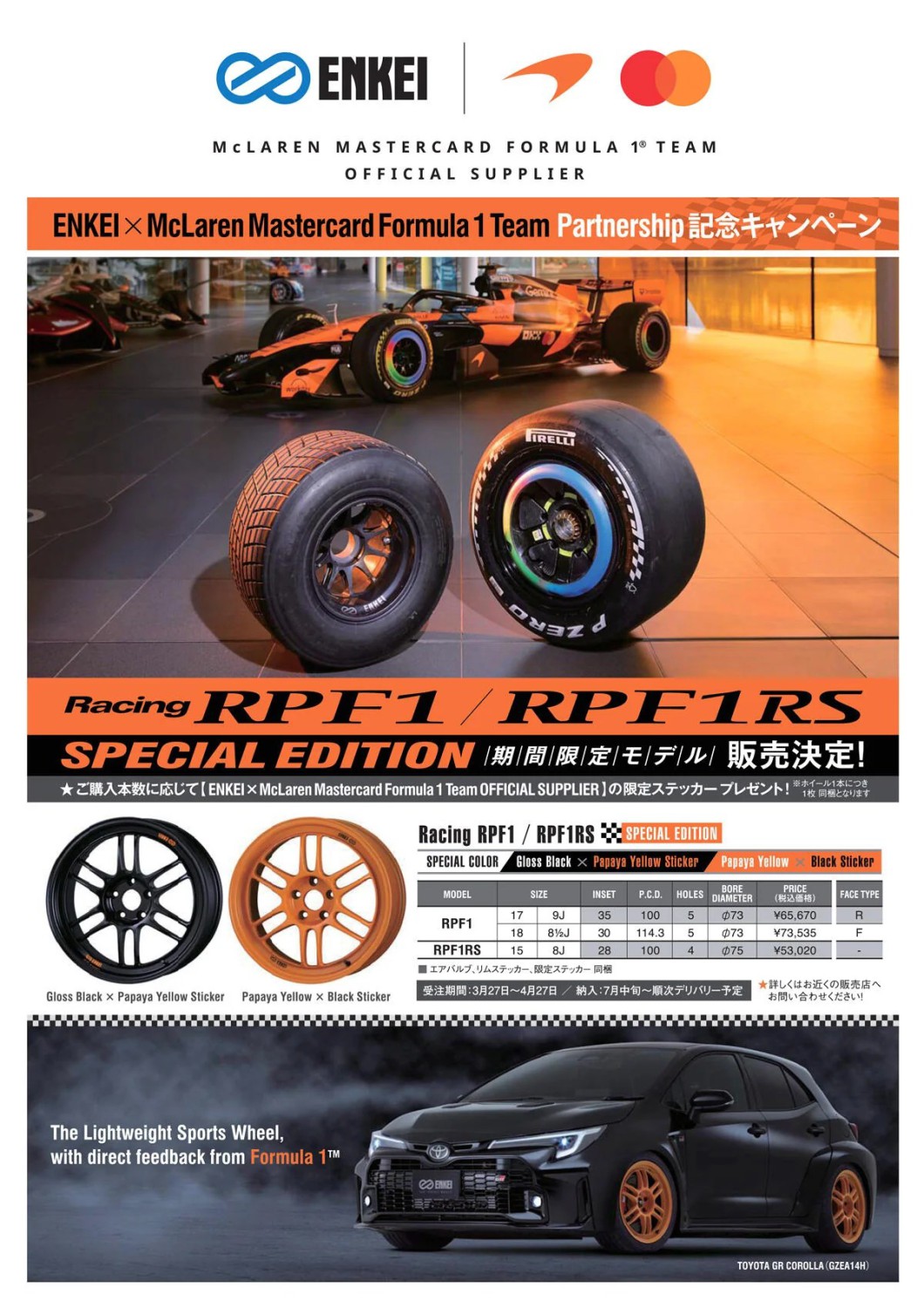 Enkei’s New Papaya RPF1 Wheels Let You Put a Little McLaren in Your Civic