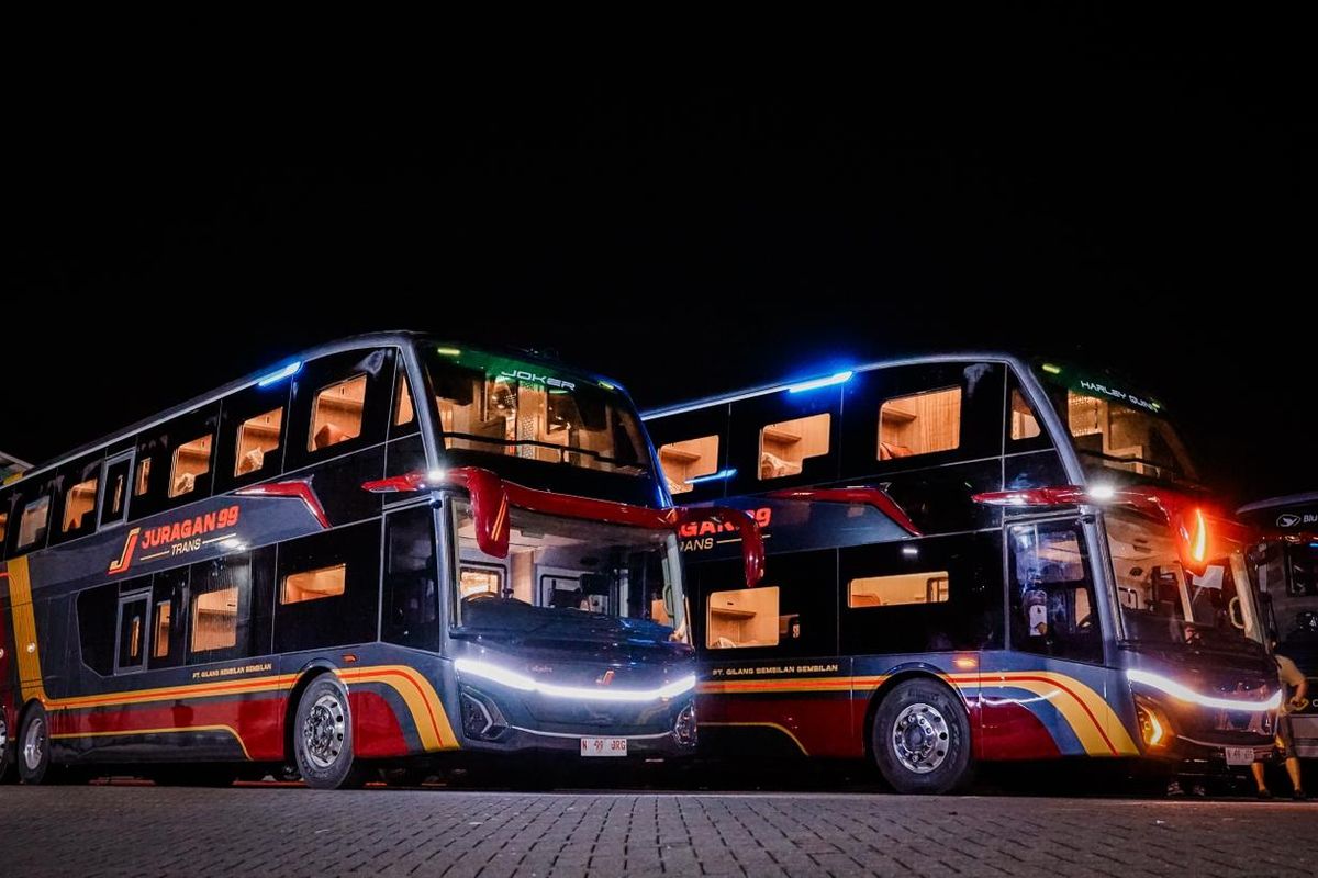 Bus Baru PO Juragan 99 Trans, Double Decker Mewah 19 Penumpang