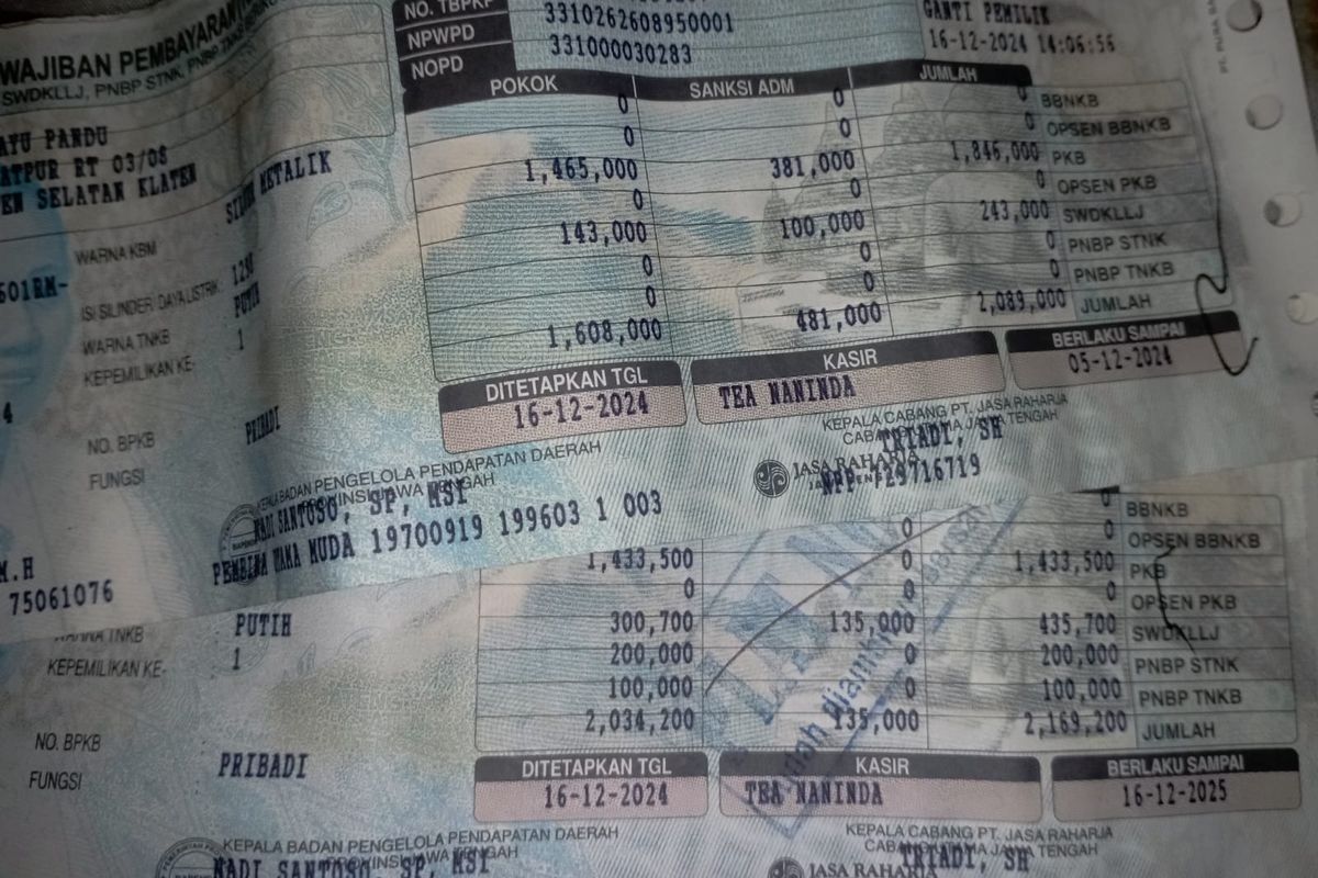 Ada Opsen, Begini Cara Hitung Pajak Kendaraan di Jawa Tengah