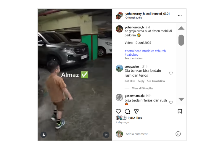 Nathan, Bocah 3 Tahun Hafal Nama-nama Mobil Viral di Instagram