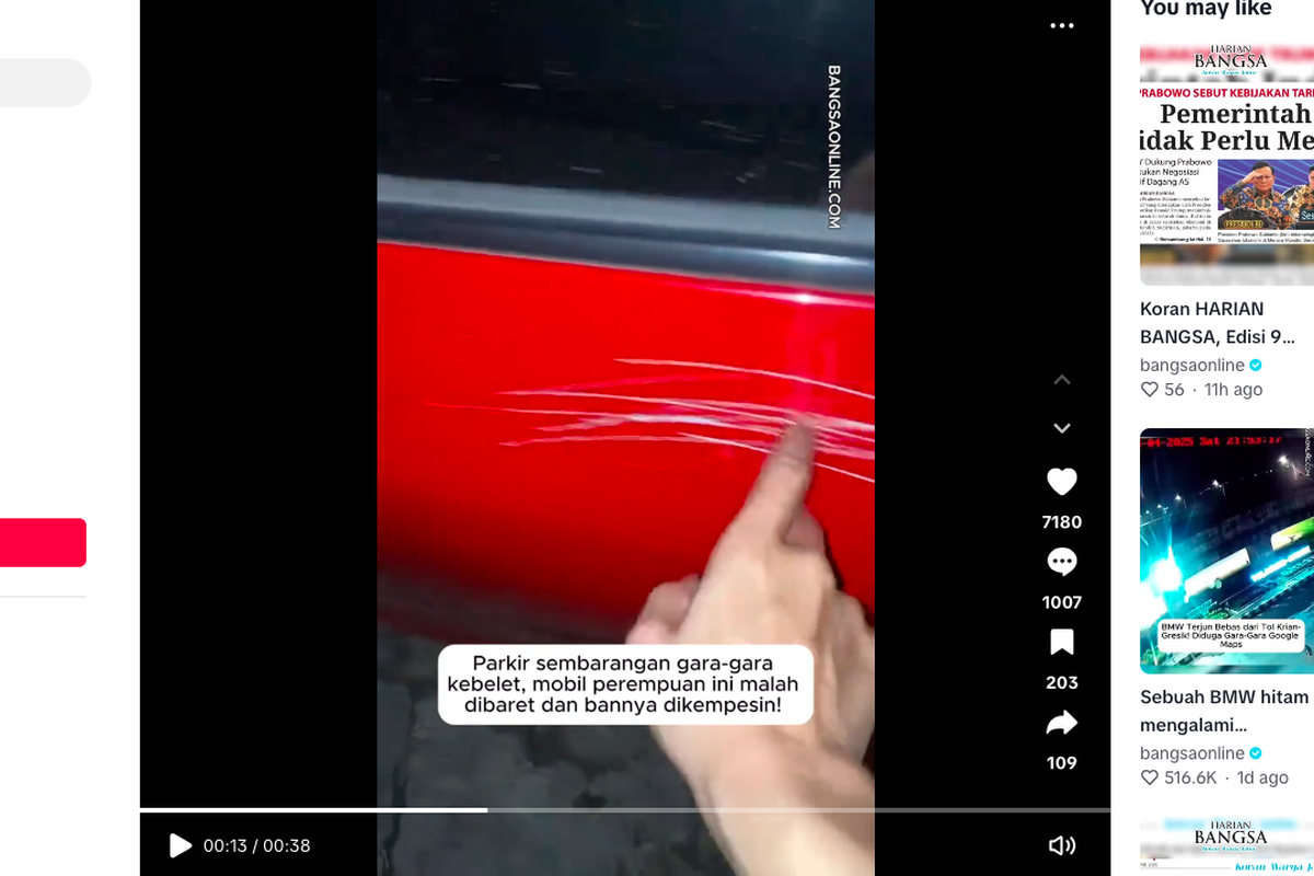 Dampak Parkir Sembarangan: Mobil Baret, Netizen Berdebat