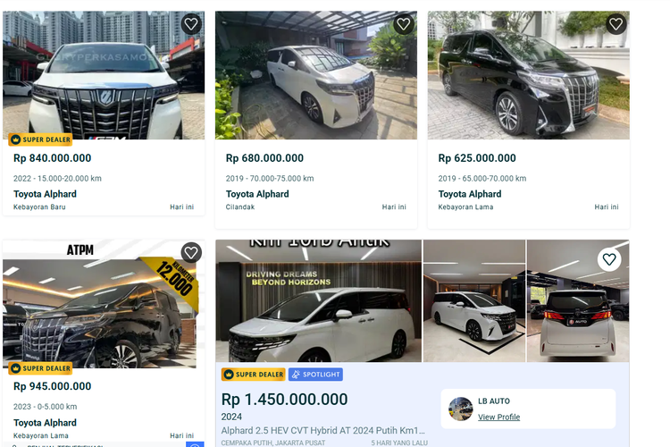Harga Alphard Bekas Anjlok Rp 200 Juta, Terpukul Denza D9