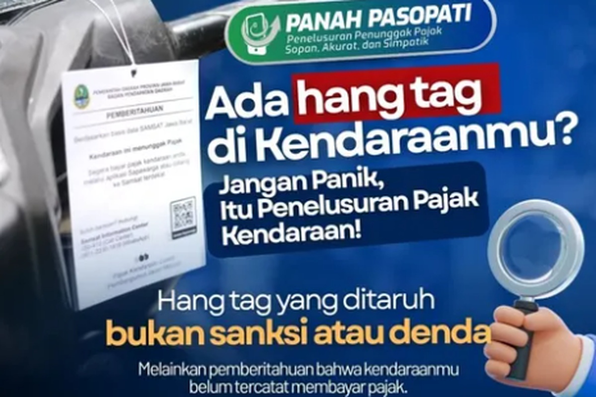 Jabar Pasang Hang Tag pada Kendaraan Penunggak Pajak