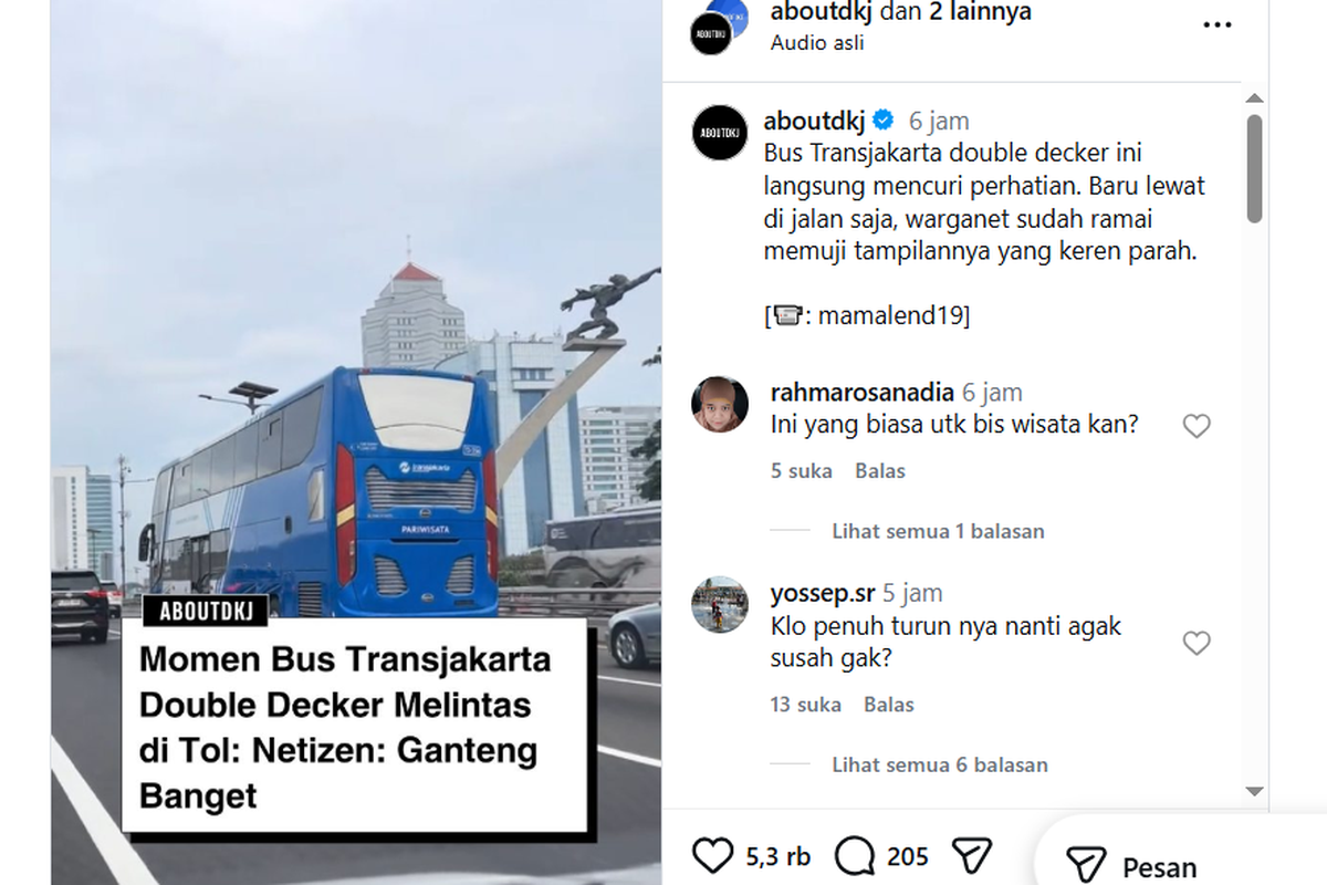 Bus Tingkat Transjakarta Curi Perhatian, Buatan Karoseri New Armada
