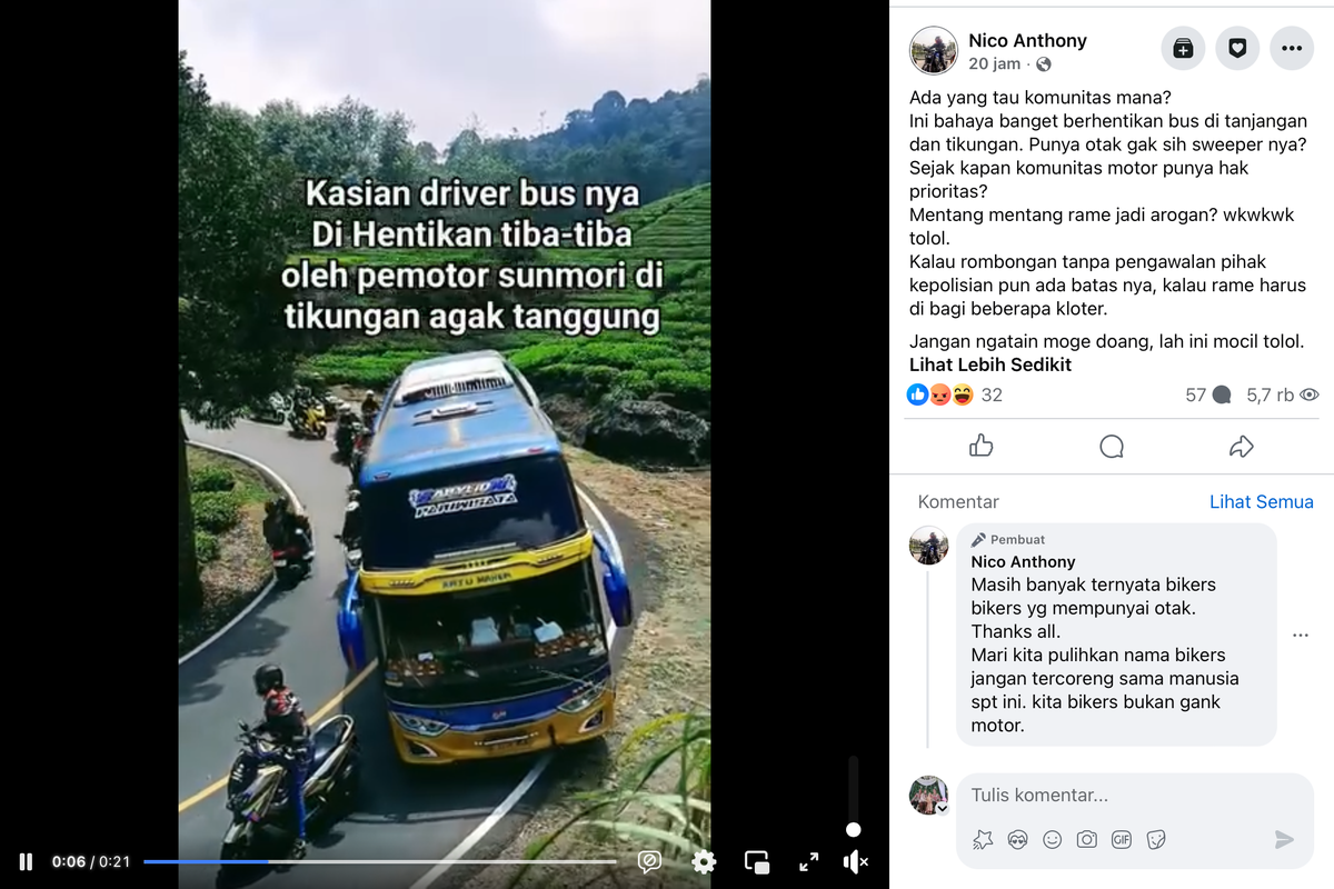 Permintaan Maaf Komunitas Nmax yang Halangi Bus di Ciwidey
