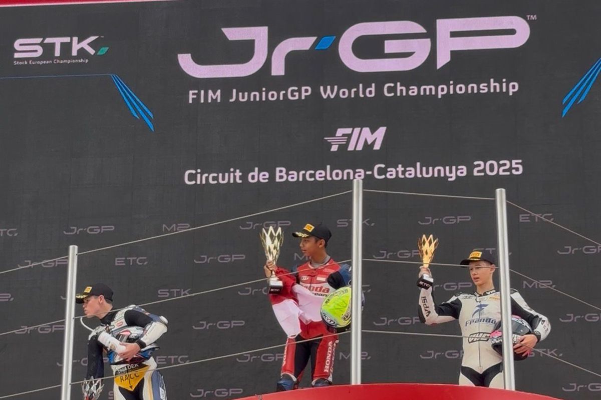 Ramadhipa Podium 1, Lagu Indonesia Raya Berkumandang di Catalunya