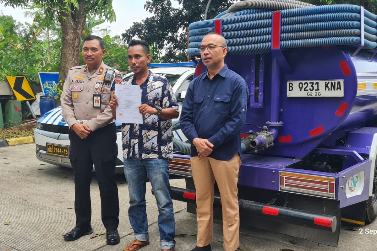 Pelaku Pembuangan Limbah Tinja Truk Sedot WC di Tol Cijago Ditangkap