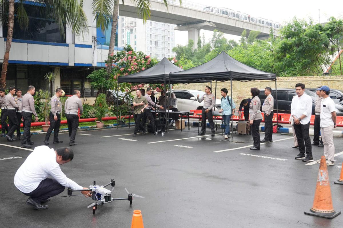 Uji Coba Drone Korlantas Polri untuk Investigasi Kecelakaan Lalu Lintas