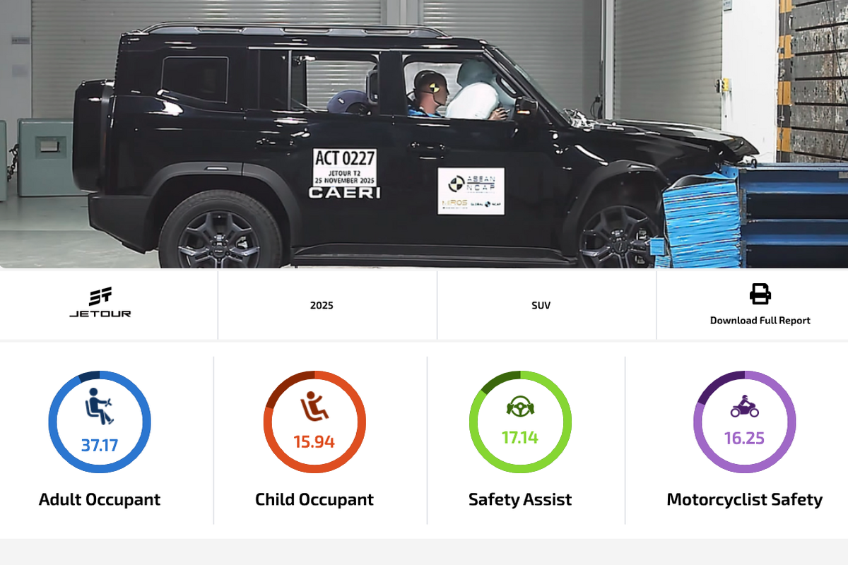 Jetour T2 Raih 5 Bintang Uji Tabrak ASEAN NCAP