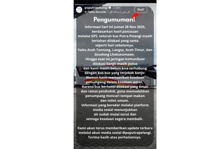 Imbas Banjir Sumatera, Perjalanan Bus AKAP Tertunda