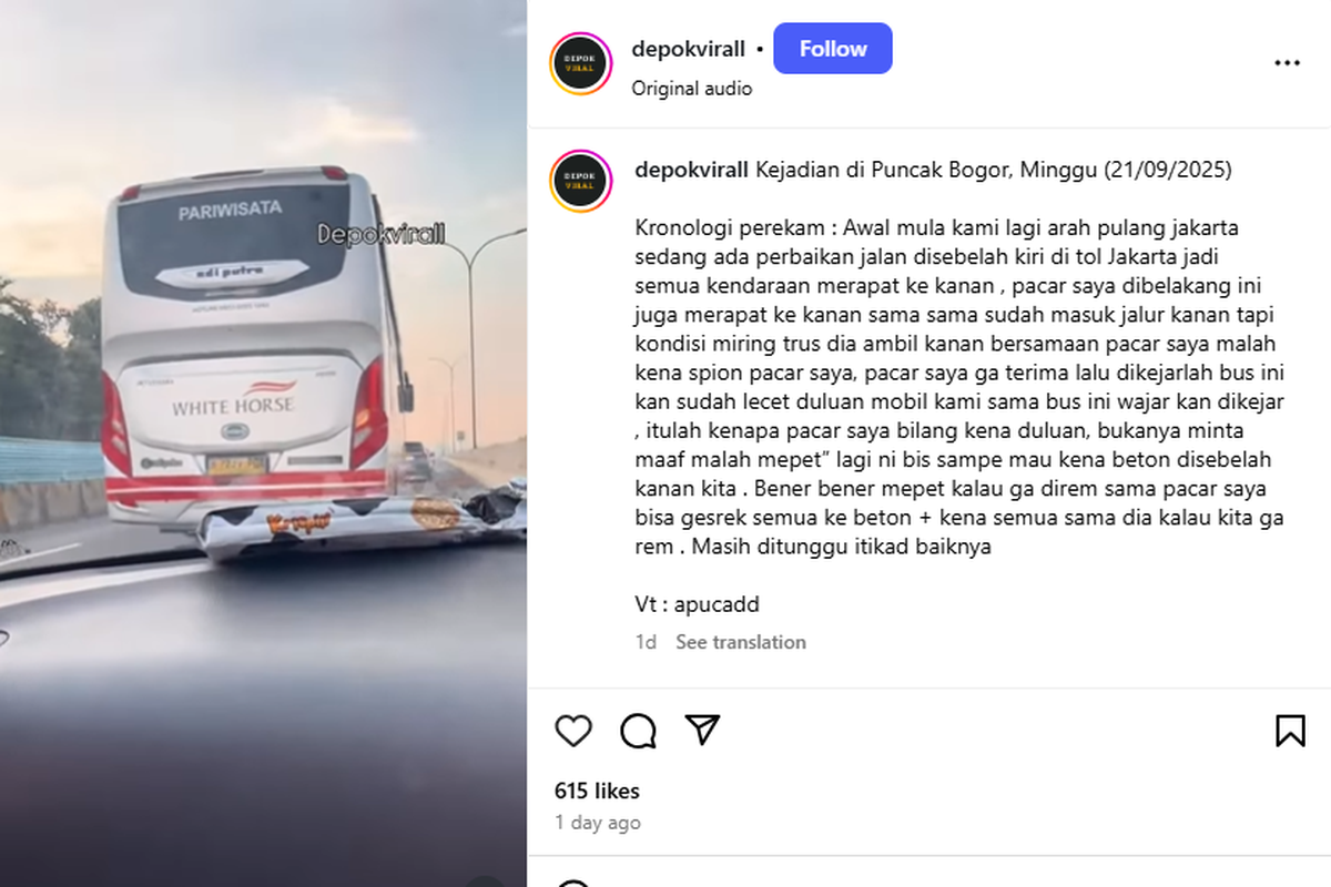 Viral Bus White Horse Senggol Mobil: Pakar Ingatkan Fokus dan Kendalikan Emosi