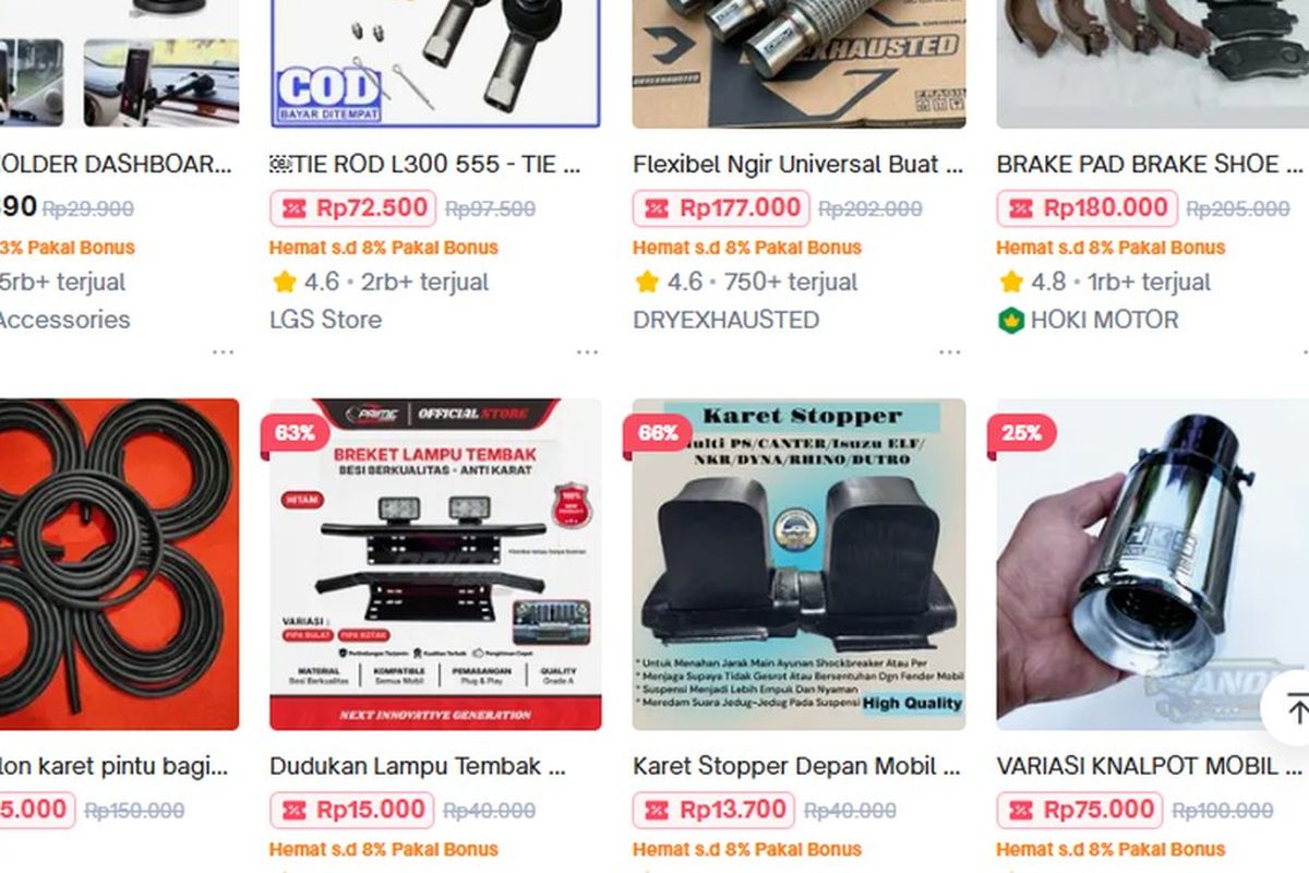 Harga Onderdil Mobil di Online Lebih Murah, Apakah Aman Dibeli?