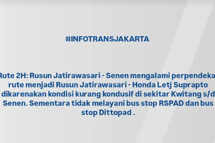 Imbas Aksi Massa di Mako Brimob, Sejumlah Rute Transjakarta Dialihkan