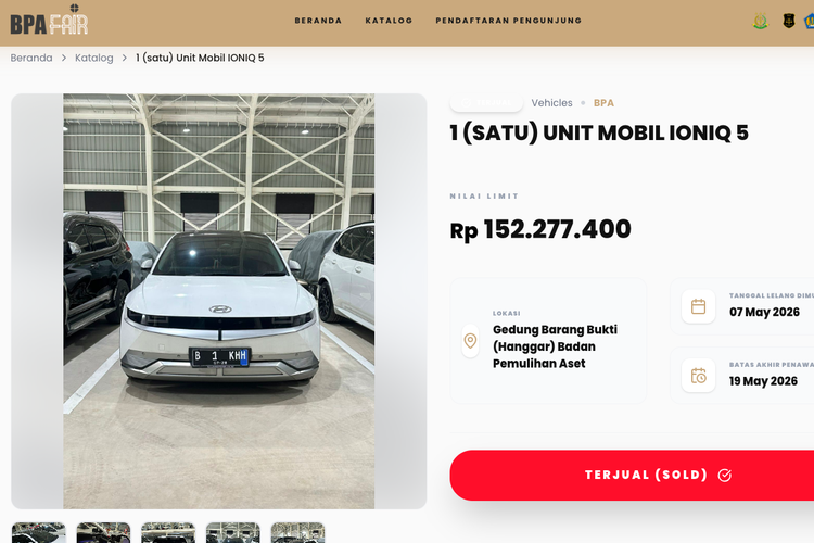Hyundai Ioniq 5 Bekas Rampasan Negara Dilelang Rp 152 Juta