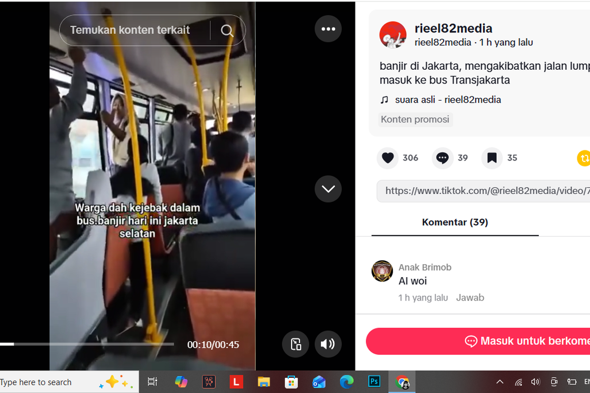 Klarifikasi Transjakarta Terkait Video Bus Kebanjiran di Jakarta