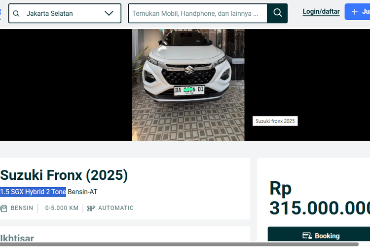 Suzuki Fronx Sudah Ada yang Dijual Bekas: Harga Rp 300 Jutaan