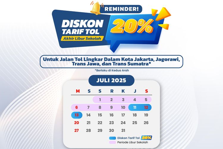 Berlaku 3 Hari, Cek Rincian Diskon Tarif Tol Jagorawi dan Dalam Kota