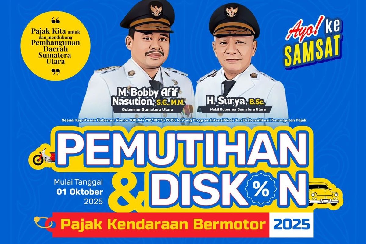 Pemutihan Pajak Kendaraan di Sumatera Utara: Ini Jadwal dan Syaratnya