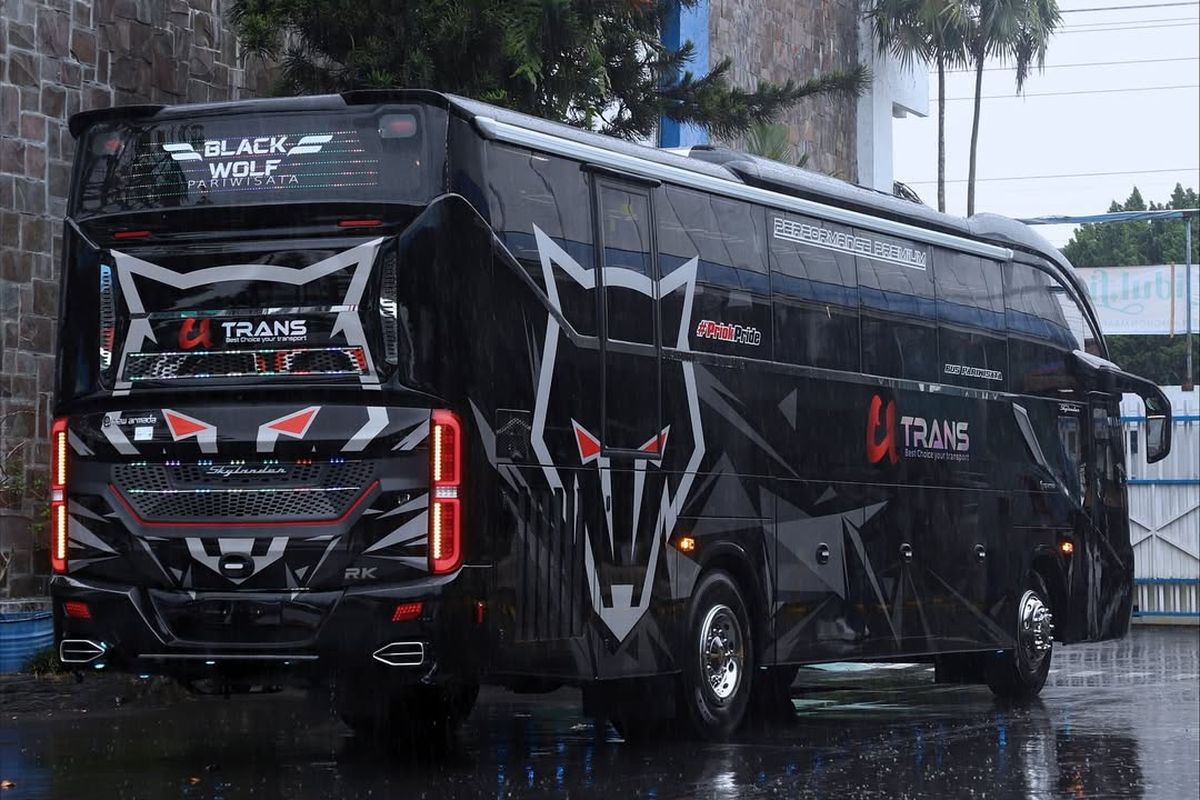 Bus Baru PO U Trans: Bodi Skylander R22 dan Livery Serigala