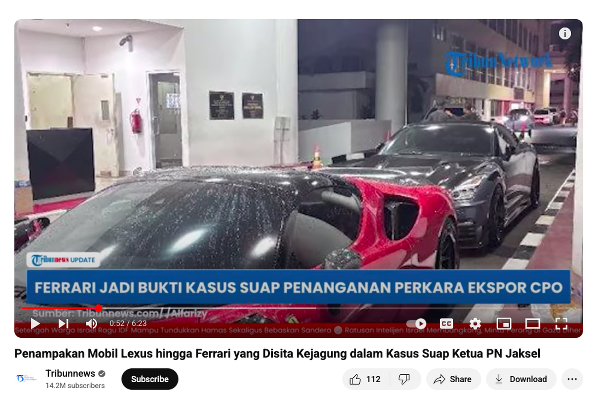 Ferrari, Intip Harga Ferrari Kasus Suap Ekspor CPO di Rumah Pengacara