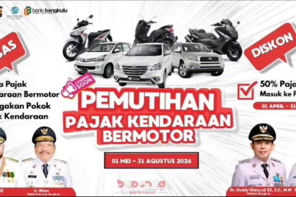 Daerah Ini Gelar Pemutihan Pajak Kendaraan, Catat Jadwalnya