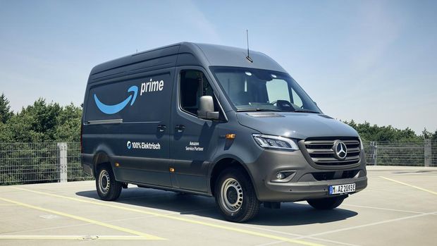 Mobil Paket Amazon di Jerman Sudah Full Listrik, Total Punya 5.000 Van Mercy