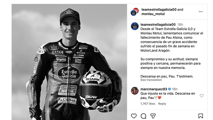 MotoGP, Pebalap Muda Meninggal Dunia, Rider MotoGP Berduka