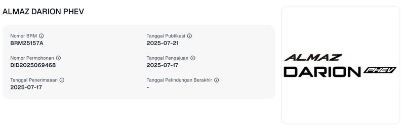 Ada Versi Listrik dan Hybrid, Wuling Daftarkan Nama Almaz Darion di RI
