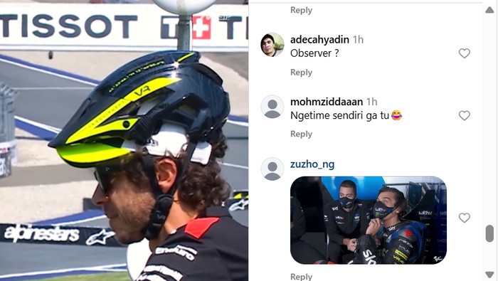 Marquez, Ducati, Ekspresi Rossi saat Lihat Marquez Geber Ducati di Depan Mata dari Pinggir Lintasan