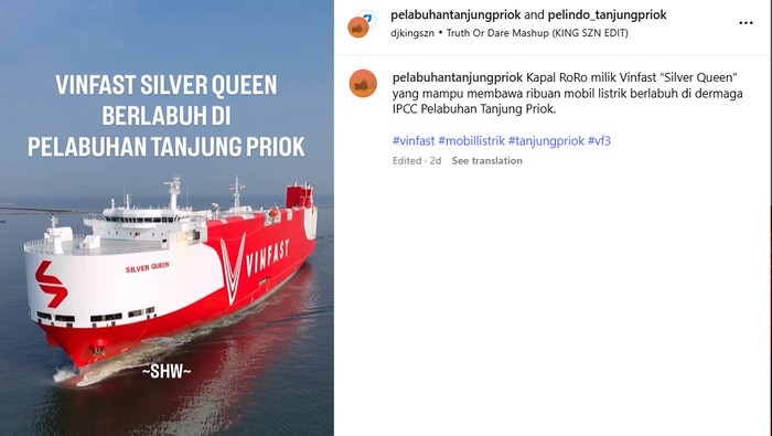 Mobil Listrik VinFast, VinFast, Kapal VinFast Berlabuh di Indonesia, Angkut Ribuan Mobil Listrik