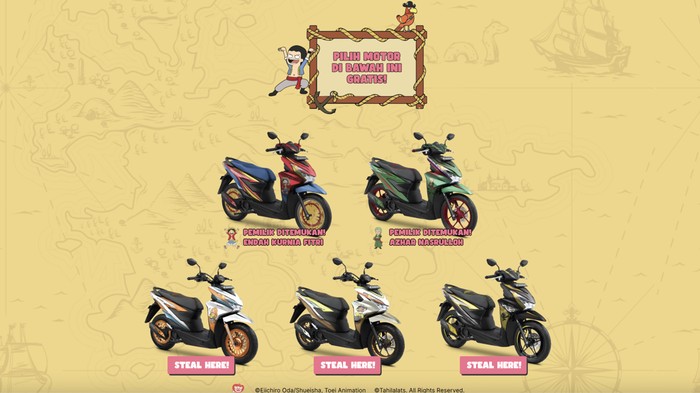 Honda, Honda BeAT, Masih Ada 3 Unit, Honda Bagi-bagi BeAT Edisi One Piece Gratis!