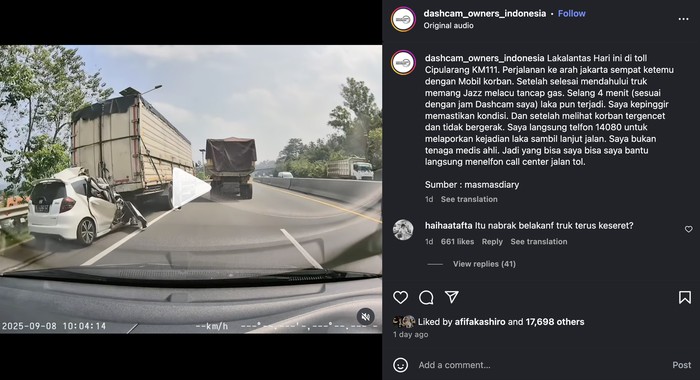 Viral Kecelakaan Maut Honda Jazz Ngebut Berujung Nabrak Bokong Truk