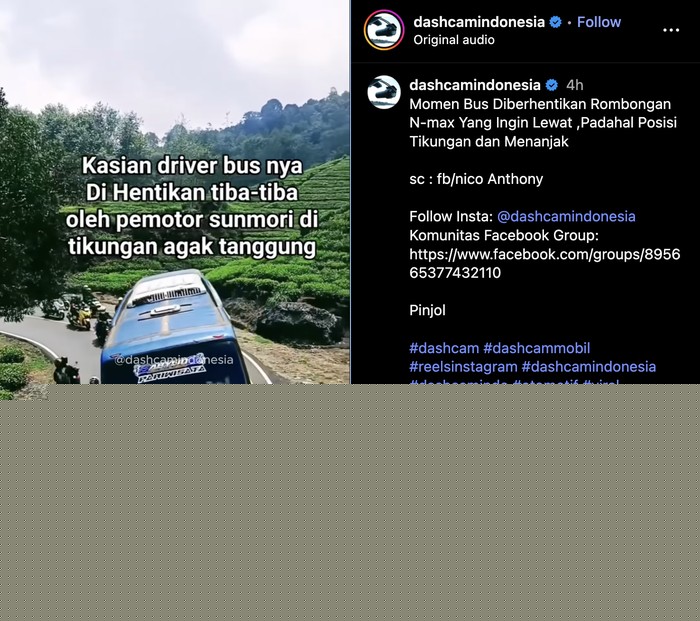 Viral Konvoi Yamaha Nmax Setop Bus di Tikungan, Ini Bahayanya