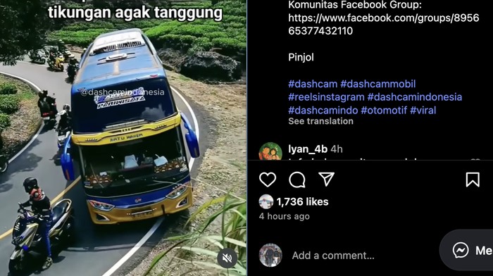 Viral Rombongan Nmax Berhentikan Bus di Tikungan