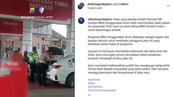 Cerita di Balik Mobil Dinas Polisi Beli BBM di SPBU Pakai Drum