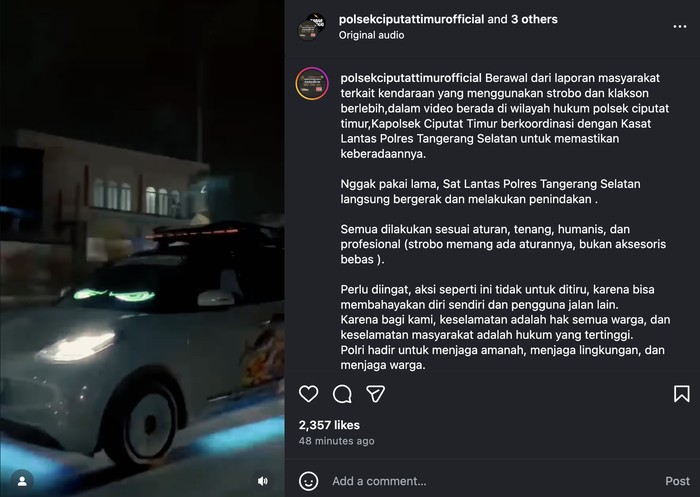 Wuling, Viral Mobil Listrik Wuling Pakai Klakson Telolet dan Strobo, Endingnya Begini