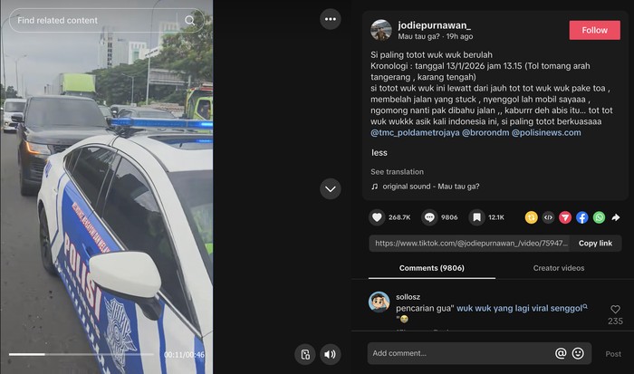 Pelajaran dari Mobil Warga Disenggol Mobil Polisi Kawal Range Rover