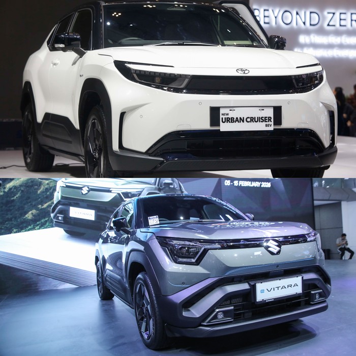 Suzuki , Suzuki Vitara, Suzuki e Vitara, Toyota, Toyota Urban Cruiser, Si Kembar Beda Harga Rp 4 Juta, Suzuki e Vitara vs Toyota Urban Cruiser