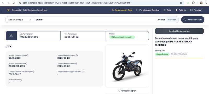 Diborong Proyek MBG, Desain Motor Listrik Emmo Baru Didaftarkan Akhir Tahun Lalu