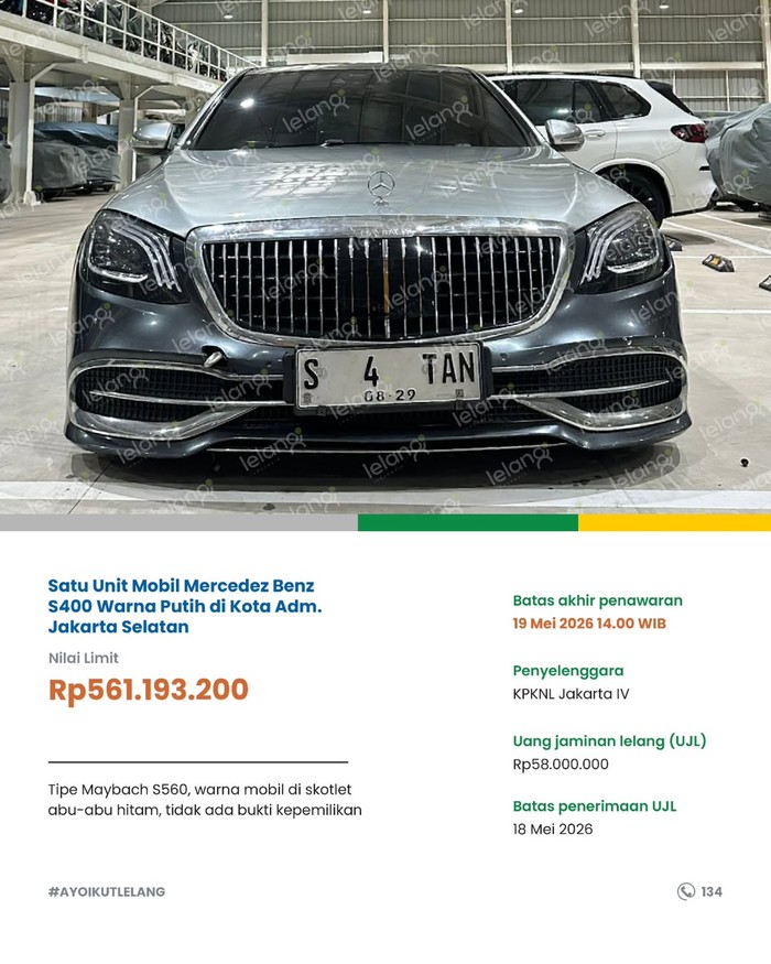 Kemenkeu Lelang Mobil Mewah Rampasan Kejagung, Maybach Mulai Rp 500 Jutaan!
