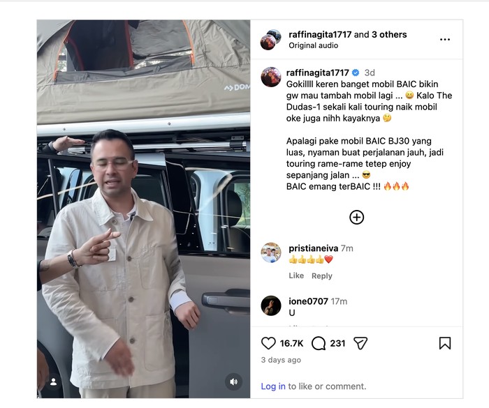 BAIC, Torsi Tembus 600 Nm, BAIC BJ30 Hybrid Bikin Raffi Ahmad Kepincut Berat!